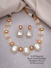 5 AD Designer Diamond Rose Gold Kundan Necklace Wholesale Price In Surat

